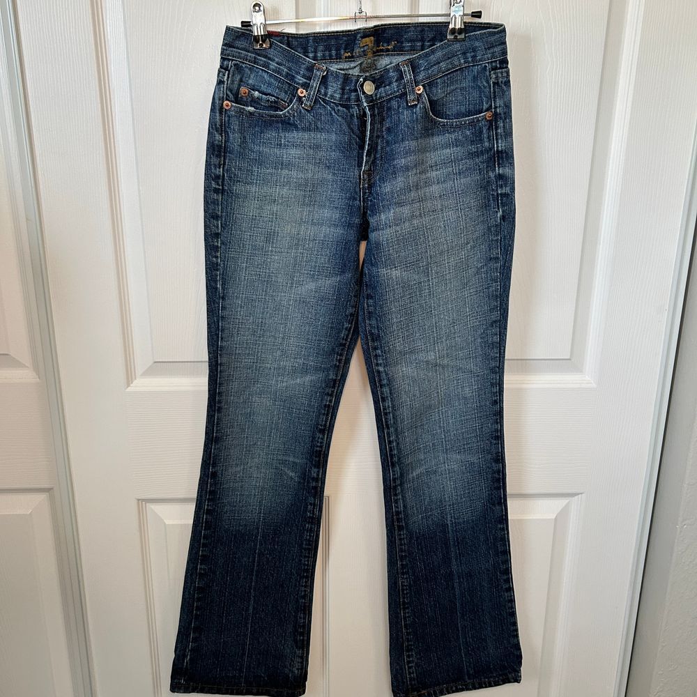 7 for All Mankind‎ Bootcut Jeans Women's Size 27 Mid Rise A Pocket Blue Denim
